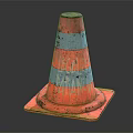 Orange And Blue Striped Traffic Cone With Graffiti Text Legalize Marijuana