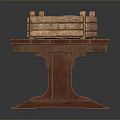 Rustic Wooden Table With Clay Jars Red Berries Nuts And Bread Crate