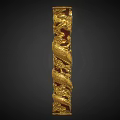 Golden Decorative Column With Elaborately Carved Dragon Patterns And Classic Design 3d model