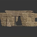Ancient Stone Door Frame Architectural Component With Stacked Stone Blocks And Central Opening