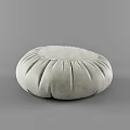 Light Gray Round Velvet Cushions With Wrinkled Design For Home Use