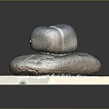 Natural Wooden Board With Stacked Smooth Stone Rocks And Natural Textured Surface