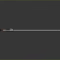 Long Sword With Red Black Handle And Patterned Blade On Gray Background With Reflection