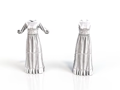 Household Items Silver Dress Models As Decorative Ornaments With Two Designs 3d model