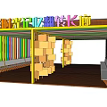 Colorful Sunlight Memory Flipping Pergola Long Corridor With Striped Walls And Benches
