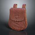 Handcrafted Brown Leather Backpack With Stitch Details And Buckle Closure 3d model