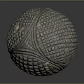 Handcrafted Stone And Wood Textured Sphere With Intricate Grid Pattern Design 3d model