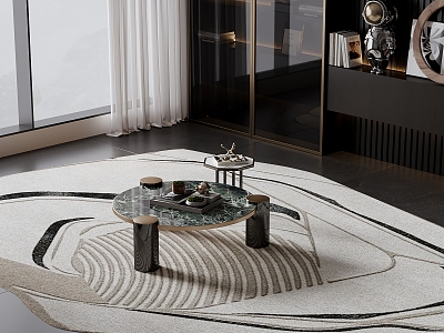 minotti modern round stone coffee table model