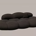 Modern Cloud Shaped Multi Person Sofa In White And Black With Cushions