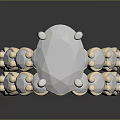 Stylish Modern Geometric Bracelet Featuring Beige White Circular Polygonal Beads 3d model