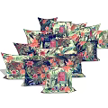 Colorful Tropical Floral Throw Pillows With Vibrant Plant Patterns For Home Decor