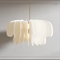 Modern White Petal Shaped Chandelier Design With Soft Lighting For Elegant Room Interior