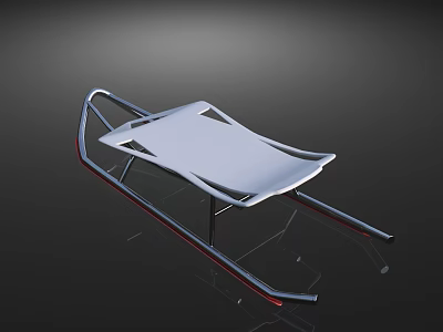 Modern Playground Sled Equipment With White Seat And Red Metal Frame 3d model