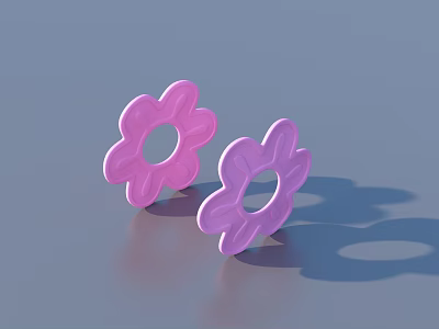 Cute Flower Shaped Pink and Purple Daily Life Supplies for Home Use 3d model