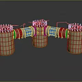 Metallic Industrial Cylindrical Structures Featuring Interconnected Pipes And Grid Patterns