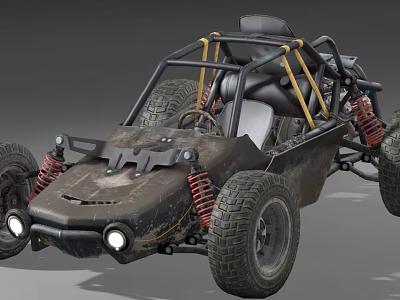 Rugged Off Road Utility Vehicle With Large Tires Roll Cage And Suspension System 3d model