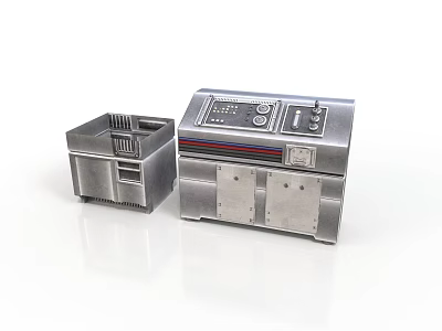 Metal Kitchen Component Models With Grilled Cabinet And Control Panel 3d model