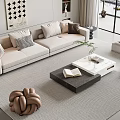 Modern sofa coffee table combination 3d model