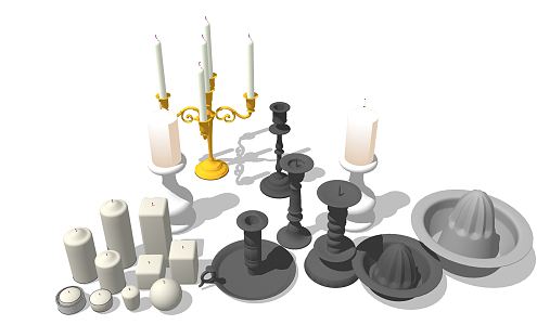 Jane European Candlestick Lamps Candlestick Candle 3d model