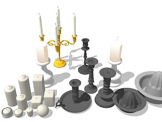 Jane European Candlestick Lamps Candlestick Candle 3d model