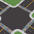 Modern creative zebra crossing fun zebra crossing collage zebra crossing 3d model