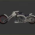 Futuristic White Silver Motorcycle With Red Rim Wheels Black Seat And Metallic Parts