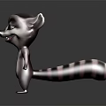 3D Rendered Cartoon Raccoon Game Character With Big Eyes Striped Tail And Friendly Expression