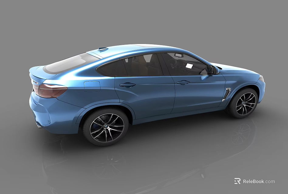 Blue Sporty SUV Exterior With Sleek Design And Black Alloy Wheels 3d model 