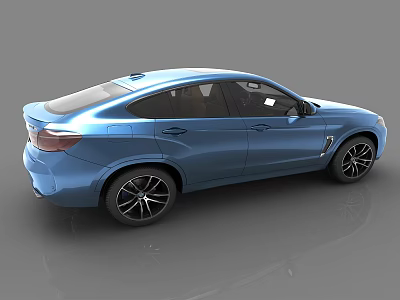 Blue Sporty SUV Exterior With Sleek Design And Black Alloy Wheels 3d model