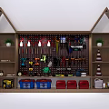 Public Facility Tool Storage Area With Pegboard Hooks Tools And Traffic Cones
