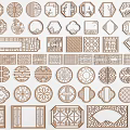 Various Traditional Carved Lattice Window Designs with Intricate Patterns and Shapes