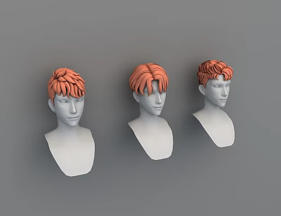 Modern Hair Character Male Hair 3d model