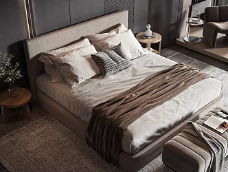Modern style commodity bed 3d model