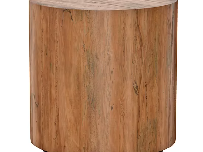 Round Wooden Dining Table With Natural Wood Grain And Smooth Surface 3d model