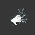 Durable Professional Commercial Megaphone Equipment Featuring Lightning Bolt Accents
