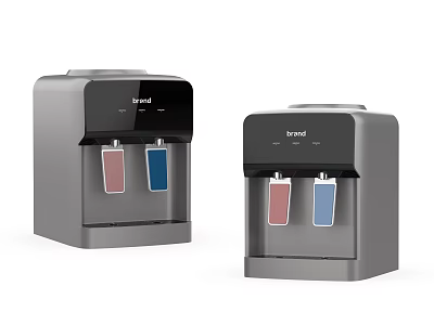 Modern Gray Water Dispensers with Two Water Outlets for Daily Use Appliances 3d model