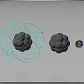 Modern Spherical Furniture With Blue Wireframe Gray Bodies And Colorful Accent