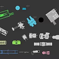 Industrial Equipment With Various Mechanical Components Pumps Tanks Conveyors And Machinery Parts