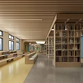 Modern Reading Room Primary School Library 3d model