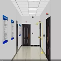 Interior Featuring Yellow Lockers Blue Signs Red Lanterns And Self Service Machine Arranged