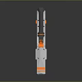 Futuristic Orange And White Blaster With Sleek Modern Design And Ergonomic Grip