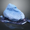 Natural Blue Granite Wood Stone Decorative Material With Wooden Base And Crushed Edges