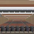 Modern Conference Room Interior Design With Tiered Seating Wooden Walls And Ceiling