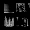 Various Water Fountain Designs With Different Spray Patterns And Shapes 3d model