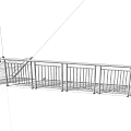 Stainless Steel Railing With Vertical Bars For Staircase And Platform 3d model