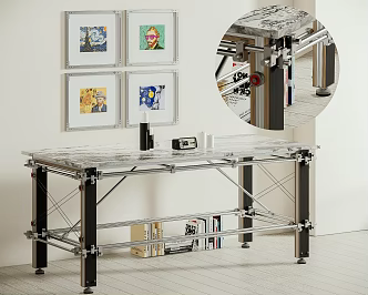 Aluminum DIY Desk Table Aluminum Decorative Painting 3d model
