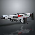 Futuristic Sci Fi Weapon With White Black Red Color And Modern Design