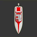 Red And White Speedboat With Sleek Design Driver Seat And Motor
