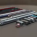 modern high-speed rail high-speed rail maglev train 3d model