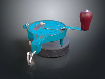 Blue Manual Hardware Tool With Red Handle And Stable Base For Workshop Use 3d model